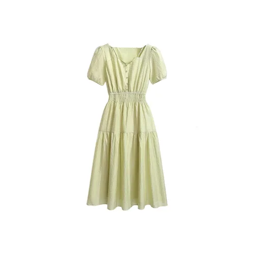 POWXV Короткий рукав Платье Женское