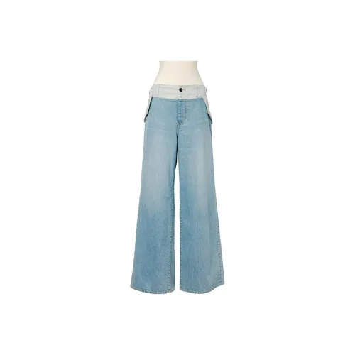Sacai совместный бренд Синий/Серый Женские Джинсы