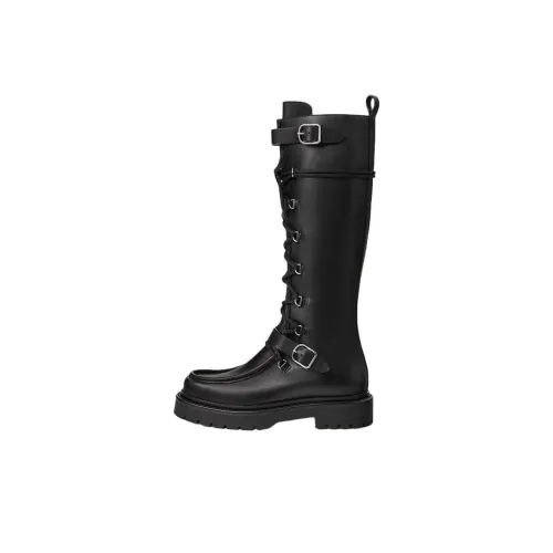 HERMES Ландшафт Колено Высокие сапоги 3,5 см Женские Черный