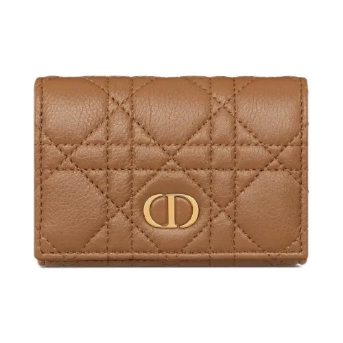 DIOR Телячья кожа Кошелек Женские Верблюжий коричневый