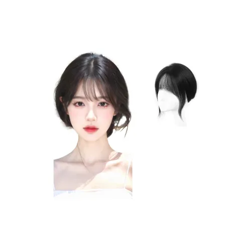 TIANKONGSHU Наклеенный Французские Bangs Женская Перука из Естественного Волоса Короткие Прямые Волосы