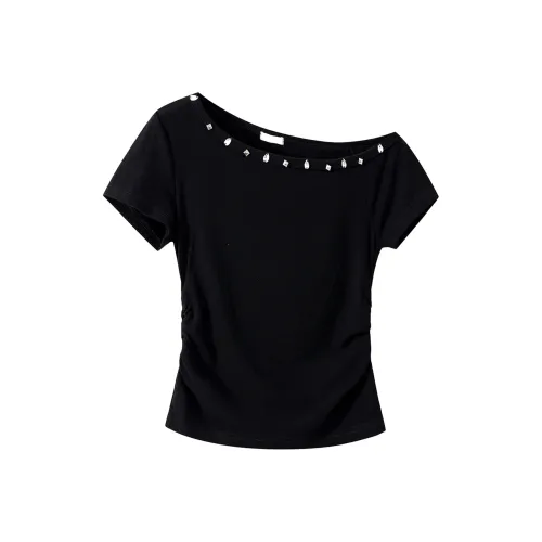 Wen Shan Черные Женские T-рубашки