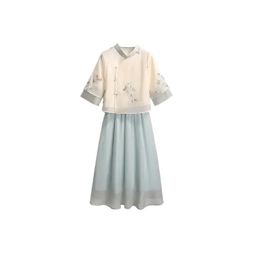 POWXV Короткий рукав Платье Женское