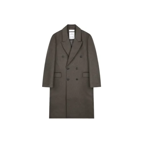 BESLOW 23FW OVERSIZED Кашемир Двойной Двуспицевое Пальто MELANGE Пальто Мужской