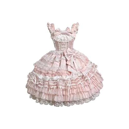 WLEQK Розовый Женские Лолита Платья