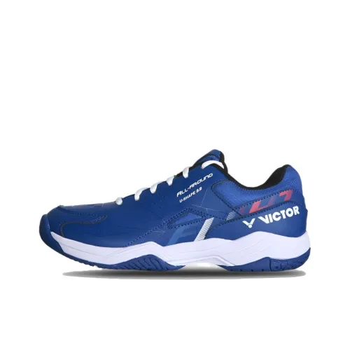 Victor Shock Absorbers Slip-Resistant Abrasion-Resistant Lightweight Low-Top Badminton Shoes Unisex Dark Blue Виктор Шок Абсорберы Противоскользящие Устойчивые к Износу Легкие Низкие Кеды для Бадминтона Унисекс Темно-Синий