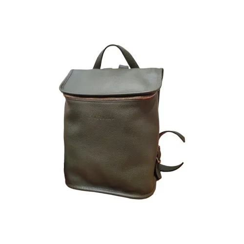 LONGCHAMP Le Foulonné Коровья кожа Крупнозернистая текстура Рюкзак Средний Женский Хаки