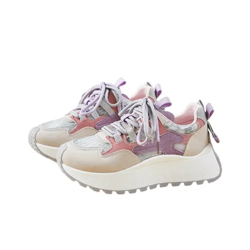 JOHLIN DREAM Дышащие Кроссовки с Низким Верхом и Толстой Подошвой для Увеличения Высоты Женские