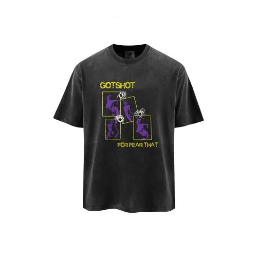 FOR FEAR THAT Промытый черный Унисекс T-рубашки