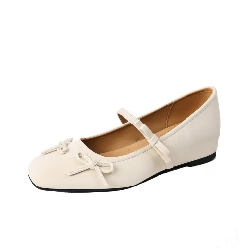 JIUXINGDAO Mary Jane Shoes White Women's