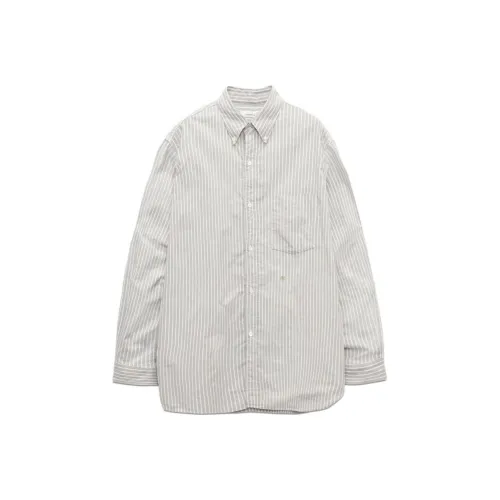 Nanamica FW25 Пуговица Пуховые куртки Stripe Ветер Рубашка Унисекс