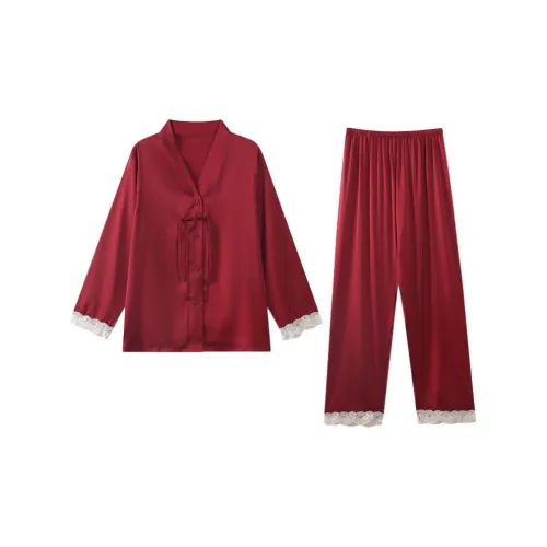 QINJING Красный Женский Пижамный Комплект