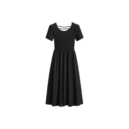 POWXV Короткий рукав Платье Женское