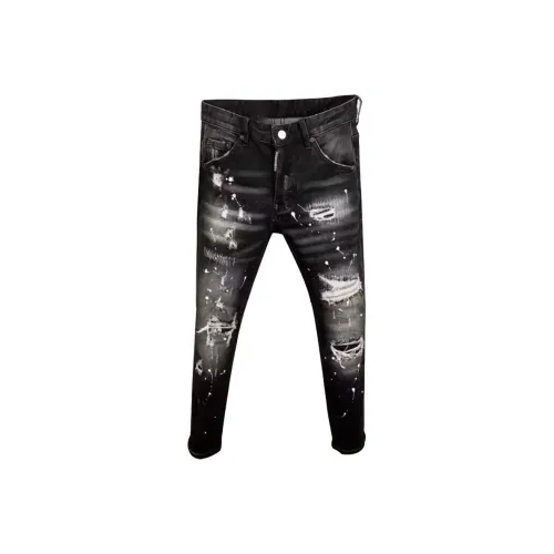 PAINT STAIN Черный Унисекс Джинсы