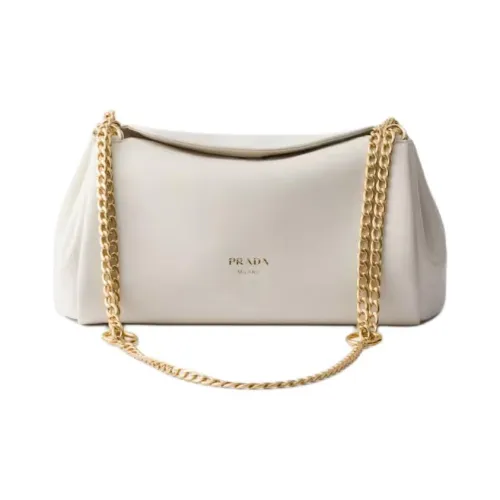 PRADA Lambskin Shoulder Bag Small Women's White