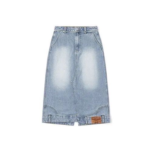 Женская джинсовая длинная юбка светло-синего цвета с совместным брендом Lee