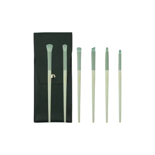 BYCSL 6 шт Зеленый Глаза Кисть для макияжа Портативный Смешанный Детали Мягкая кожа Дружелюбный Тень Форма