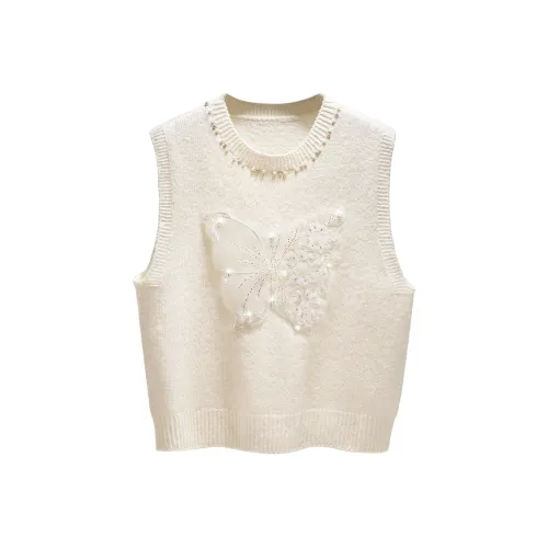 Cypress House Экрю Женские Жилеты