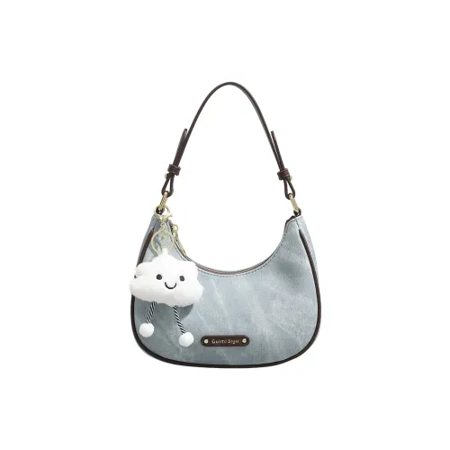 SMILE FOCUS ПУ (полиуретан) Подмышечная сумка на плечо Стандартная Женская Джинсовый синий