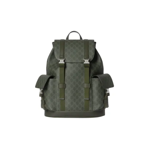GUCCI Покрытие ткань рюкзак большой мужской зеленый