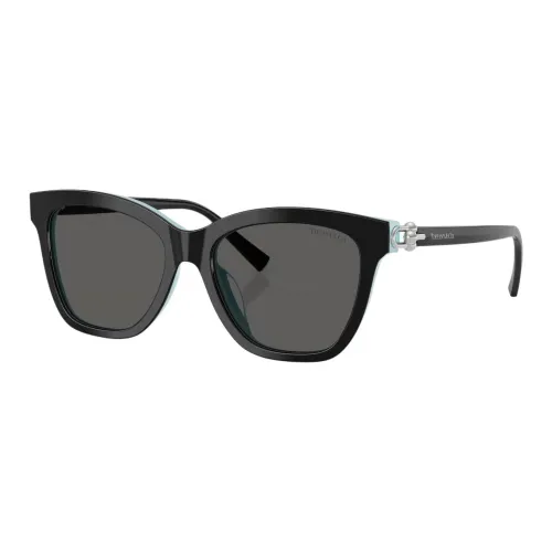 TIFFANY CO. Ацетатные солнцезащитные очки с неровной формой женские черные
