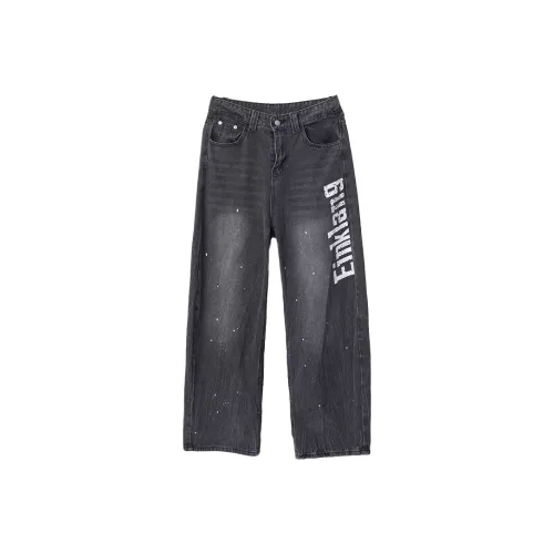 PISYPOX Черный Серый Цвет Унисекс Джинсы