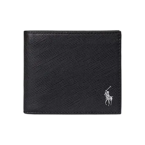 Ralph Lauren Кожа Кошелек Стандартный Мужской Черный Серебристый