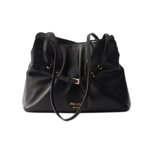 PRADA Lambskin Плечевая сумка Маленькая Женская Черная