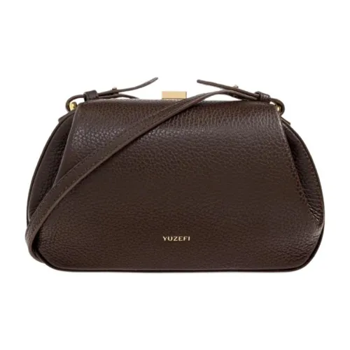 YUZEFI Сумка через плечо из коровьей кожи женская коричневая
