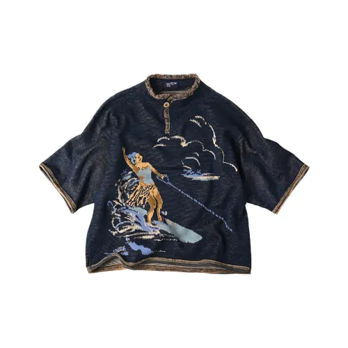 45 R Унисекс Surf HULA Девушка Жаккард 908 Внешняя сторона T Рубашка T Рубашка Унисекс