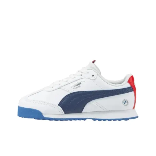 BMW Motorsport X PUMA ROMA Низкий Топ Kids Lifestyle Shoes Белый Синий Красный Подростки