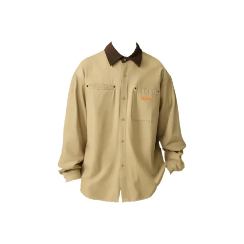 Qnxeey Хаки Унисекс Рубашки