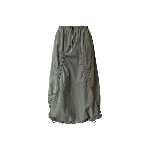 MH Армейский зеленый Женские Повседневные Длинные Юбки