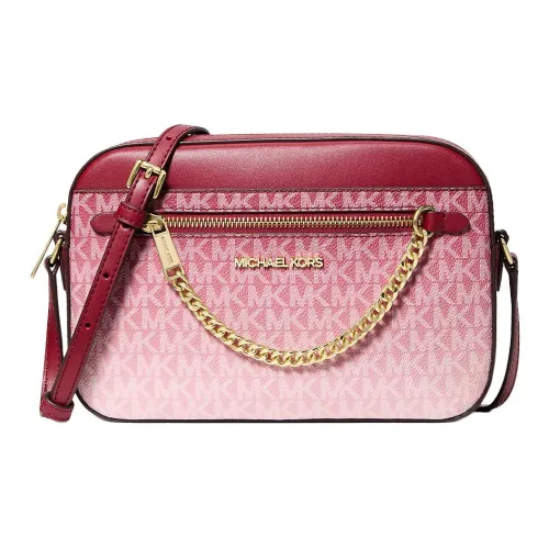 MICHAEL KORS Jet Set Покрытый холст Сумка через плечо Большая Женская Вишневая