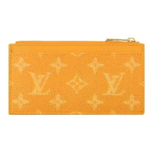 LOUIS VUITTON Кошелек с покрытием из холста держатель для карт мужской желтый