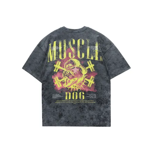 Muscle Dog Темно-серый Мужская T-рубашка