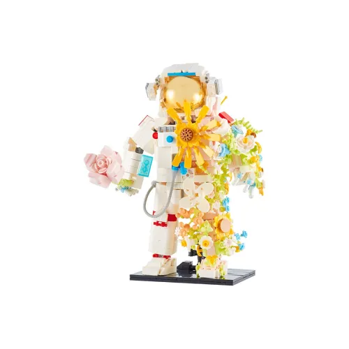 MENGJIMA Рожденный LIKE Летний цветок Космонавт Орнамент Мини Конструкторы DIY Игрушки