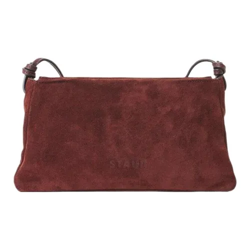 Staud Сумка через плечо из замши женская цвет махагони