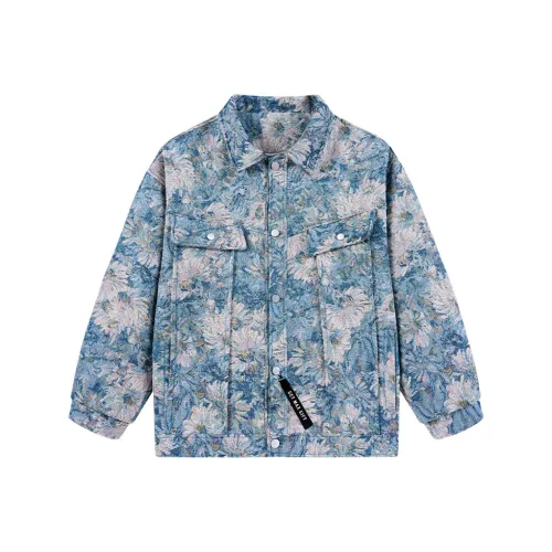 GET MAX GIFT Синий Цветок Нет Логотип Кнопка Унисекс Куртки