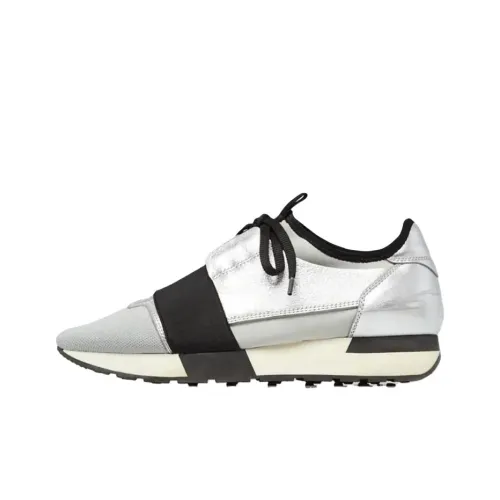 Balenciaga Race Runner Low Топ Повседневная обувь Мужская Серебряная