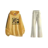 Комплект одежды (Свитшот "Яйцо Желток" + Джинсы цвета "Желтая Грязь")