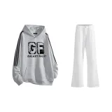 Комплект одежды (Белый Фотиния Серый Свитшот + Белые Джинсы)