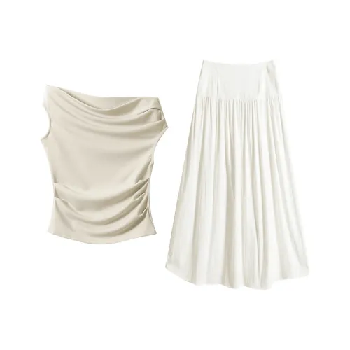 MARIE·COCO Асимметричный топ на плече * 1 + Юбка * 1 Женские комплекты с юбкой