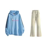 Свитшот "Далекий Небесный Лазурь" + Джинсовая ткань "Грязно-Желтый"