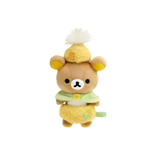 SAN X Рилаккума Pupu Курица Hokkaido Кукуруза Bear Plush Брелок Трумпеты Высокие