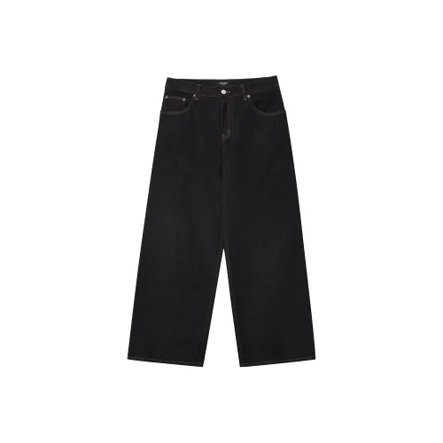 BLACK OF EXIT Черные Унисекс Джинсы