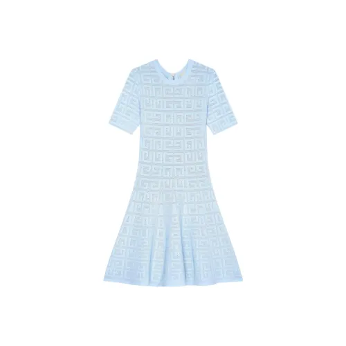 Givenchy Короткое платье с короткими рукавами женское синее