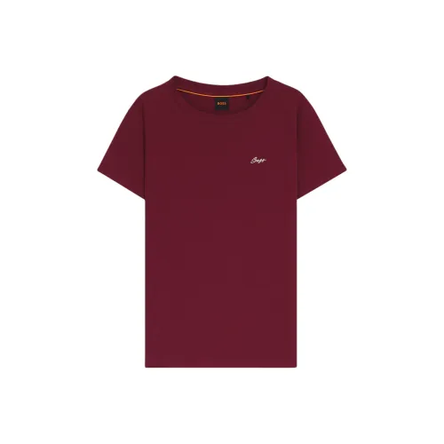 Hugo Boss Темно-красные женские футболки T