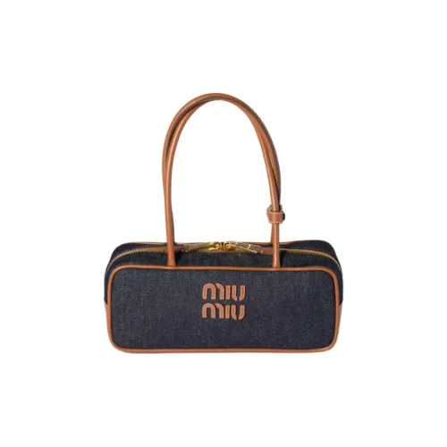 MIU MIU Beau Хлопок Одно плечо Сумка Женская Джинсовый синий