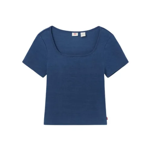 Levis Морской Синий Женские T-Рубашки
